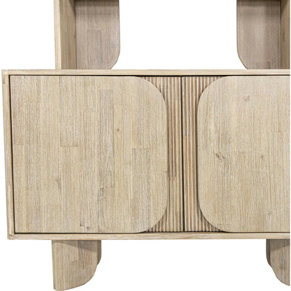 Haru Bookcase by LH Imports in beige and sand wash. Made from acacia, acacia veneer, mdf in a unique style.