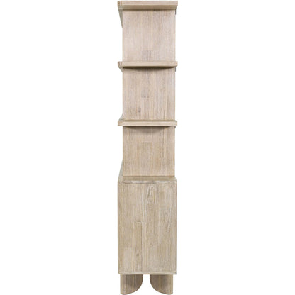 Haru Bookcase by LH Imports in beige and sand wash. Made from acacia, acacia veneer, mdf in a unique style.