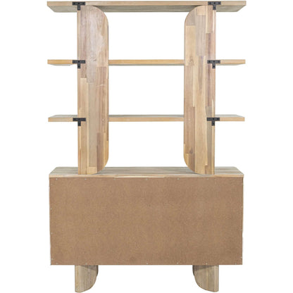 Haru Bookcase by LH Imports in beige and sand wash. Made from acacia, acacia veneer, mdf in a unique style.