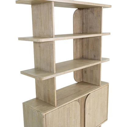 Haru Bookcase by LH Imports in beige and sand wash. Made from acacia, acacia veneer, mdf in a unique style.