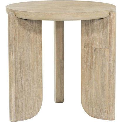 Haru Side Table by LH Imports in beige and sand wash. Made from acacia in a unique style.