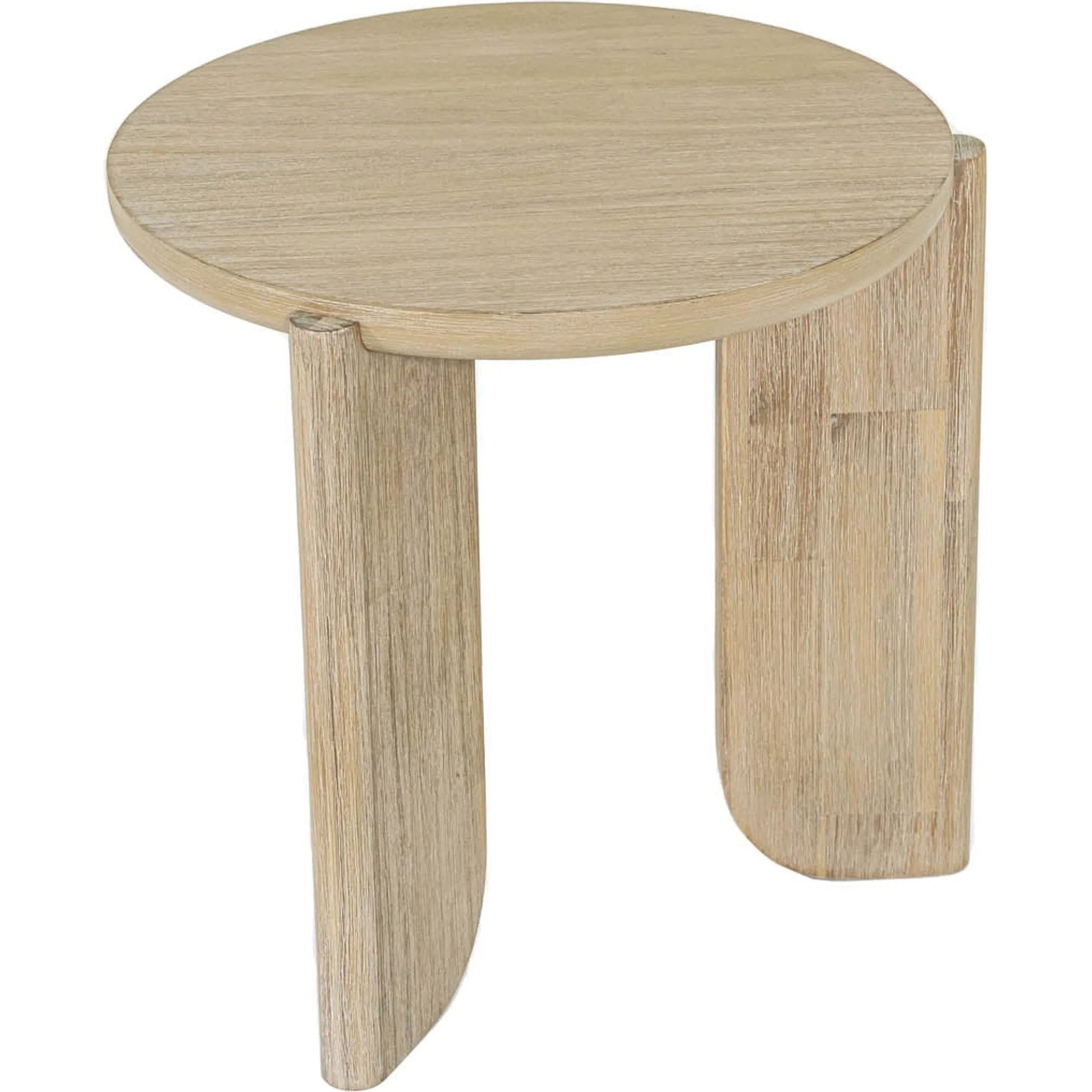 Haru Side Table by LH Imports in beige and sand wash. Made from acacia in a unique style.