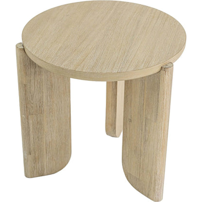 Haru Side Table by LH Imports in beige and sand wash. Made from acacia in a unique style.