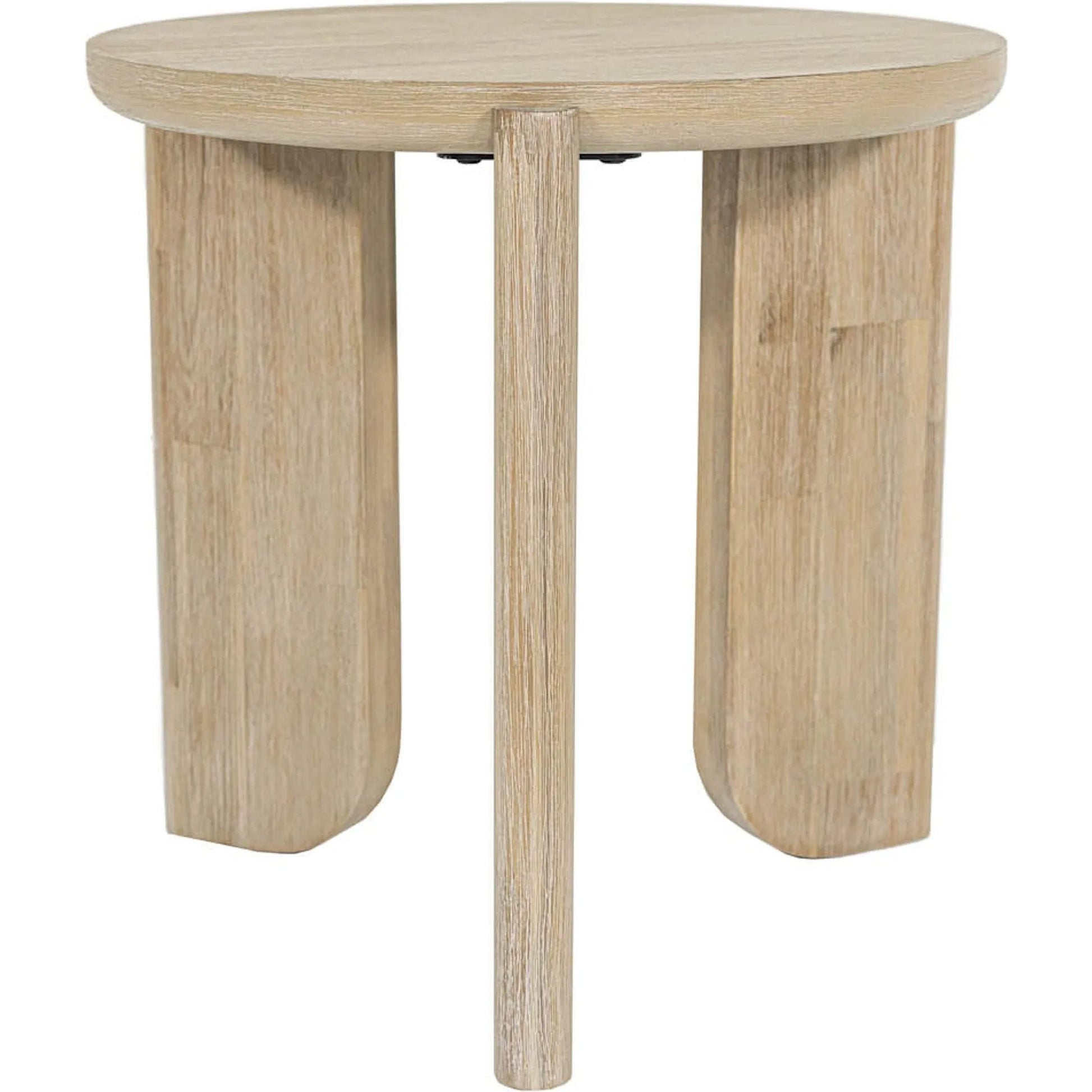 Haru Side Table by LH Imports in beige and sand wash. Made from acacia in a unique style.