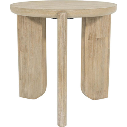 Haru Side Table by LH Imports in beige and sand wash. Made from acacia in a unique style.