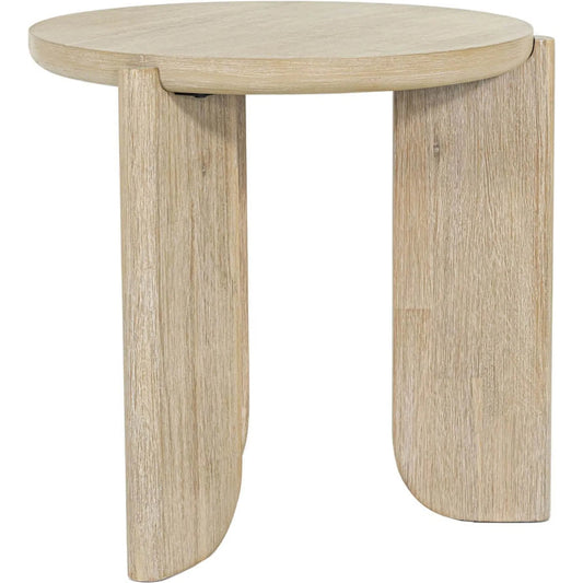 Haru Side Table by LH Imports in beige and sand wash. Made from acacia in a unique style.