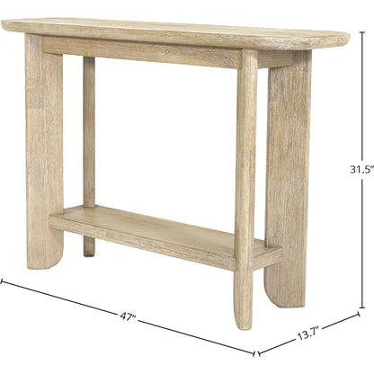Haru Console by LH Imports in beige and sand wash. Made from acacia in a transitional style.