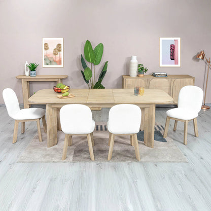Haru Console by LH Imports in beige and sand wash. Made from acacia in a transitional style.