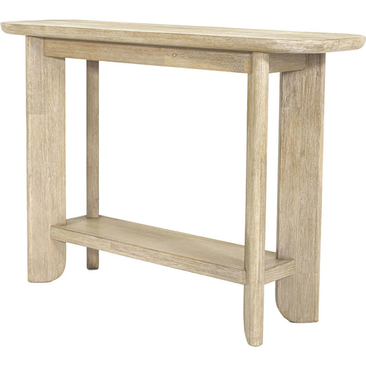 Haru Console by LH Imports in beige and sand wash. Made from acacia in a unique style.