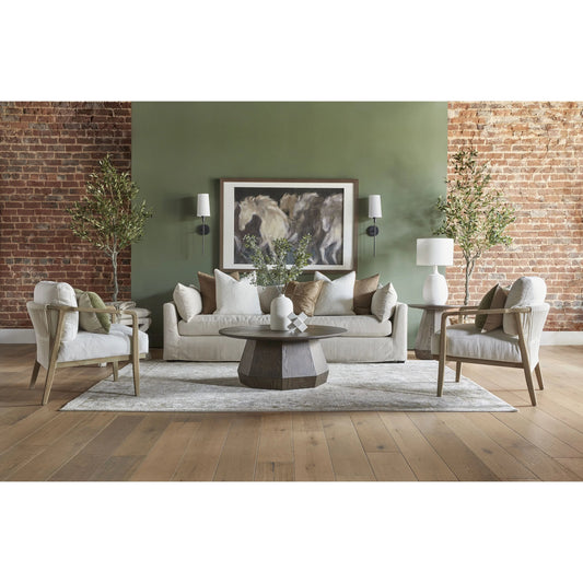 Harbor Club Chair by Essentials For Living in smoke gray, livesmart peyton-pearl. Made from solid oak, 98% polyester, 2% nylon fabric, foam in a coastal style.