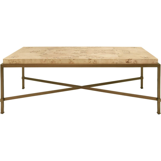 Hardwick Coffee Table by Worlds Away. Made from iron, brass, solid wood in a unique style.