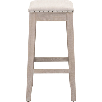 Harper Counter Stool by Essentials For Living in performance bisque french linen, natural gray ash. Made from solid ash wood in a transitional style.