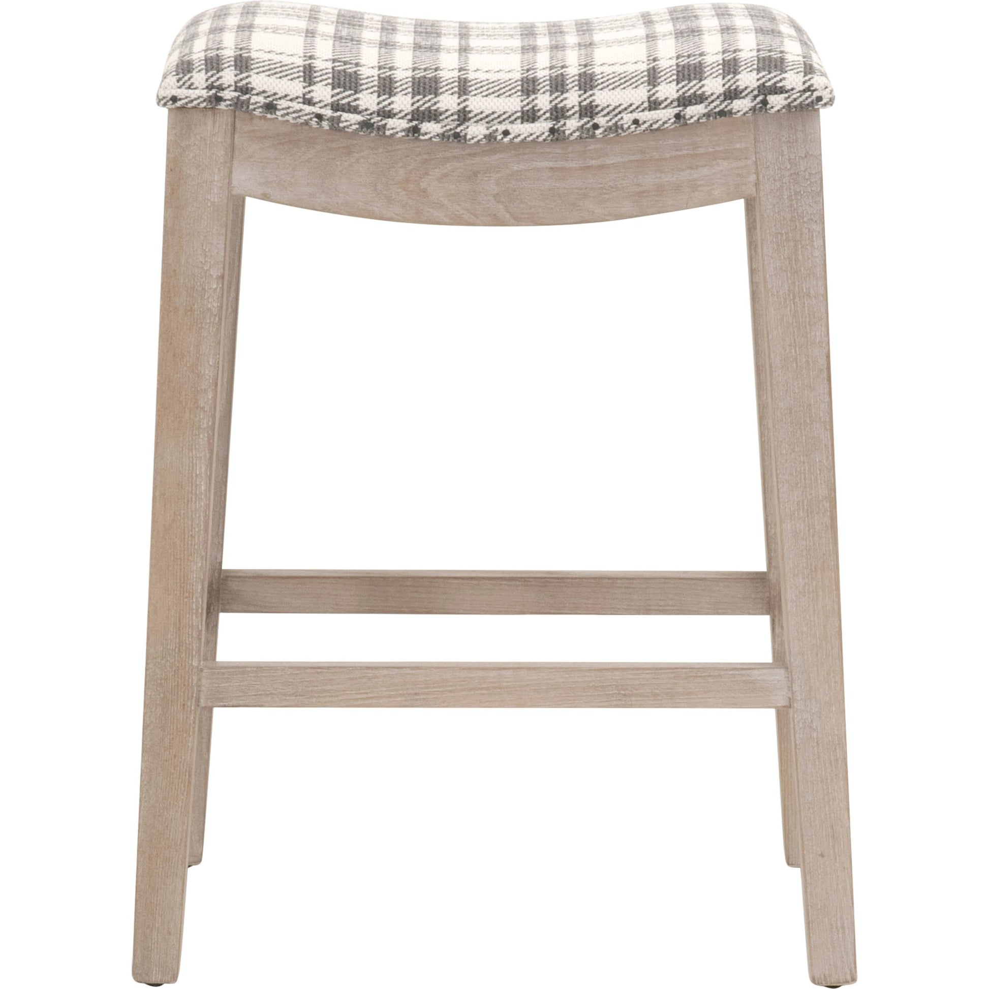 Harper Counter Stool by Essentials For Living in performance bisque french linen, natural gray ash. Made from solid ash wood in a transitional style.