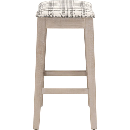 Harper Counter Stool by Essentials For Living in performance bisque french linen, natural gray ash. Made from solid ash wood in a transitional style.