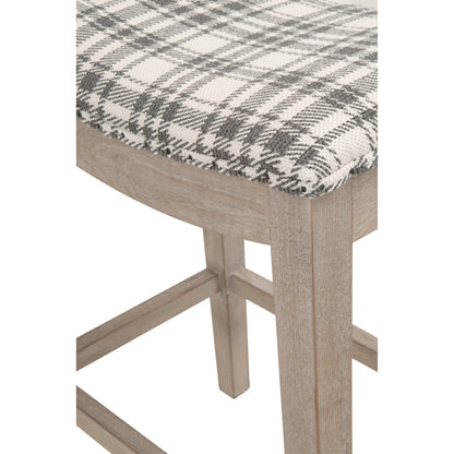 Harper Counter Stool by Essentials For Living in performance bisque french linen, natural gray ash. Made from solid ash wood in a transitional style.
