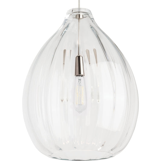 Harper Pendant by Tech Lighting. Made from hand-blown glass with soft groves in a cottage & farmhouse style.