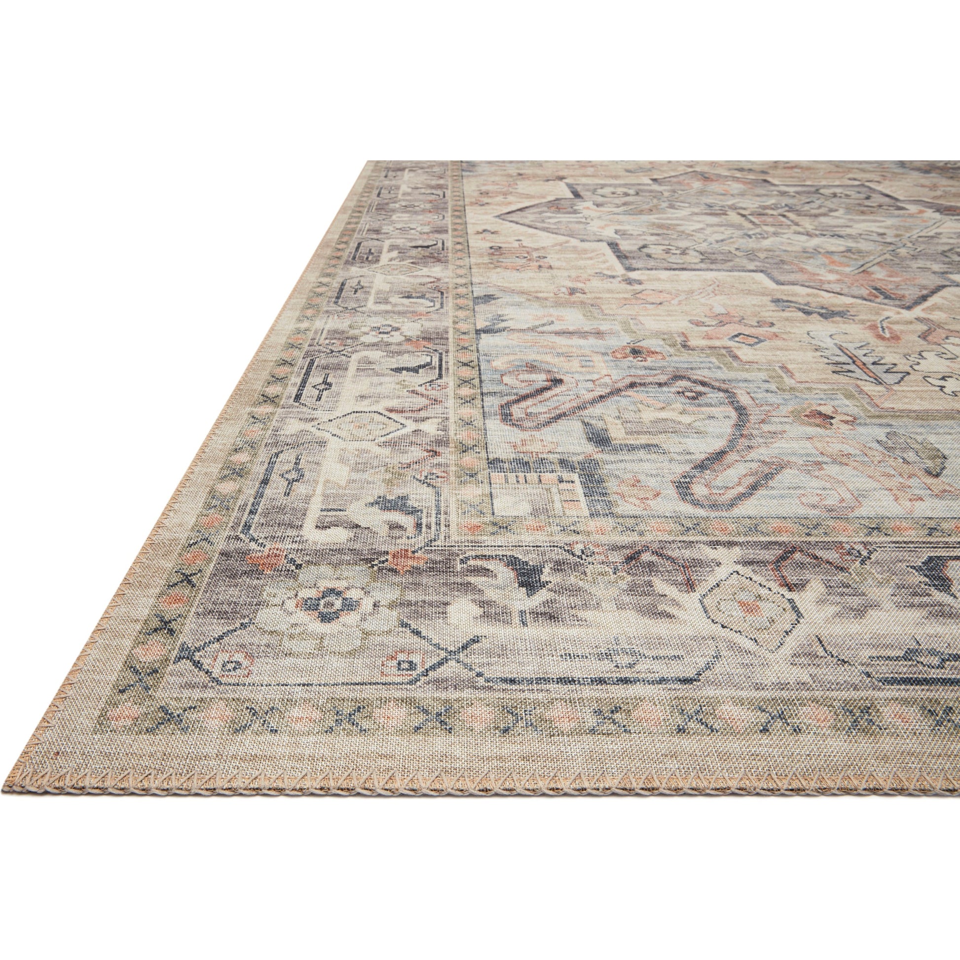 Hathaway HTH-07 Rug by Loloi in multi, ivory. Made from 100% polyester in a rustic style.