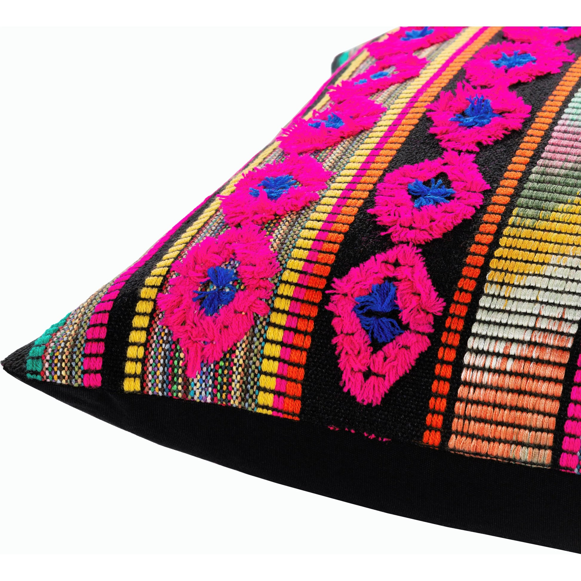 Haruki Pillow - 33973 by Surya in black, magenta. Made from 60% acrylic, 40% cotton, 100% cotton in a eclectic & global style.