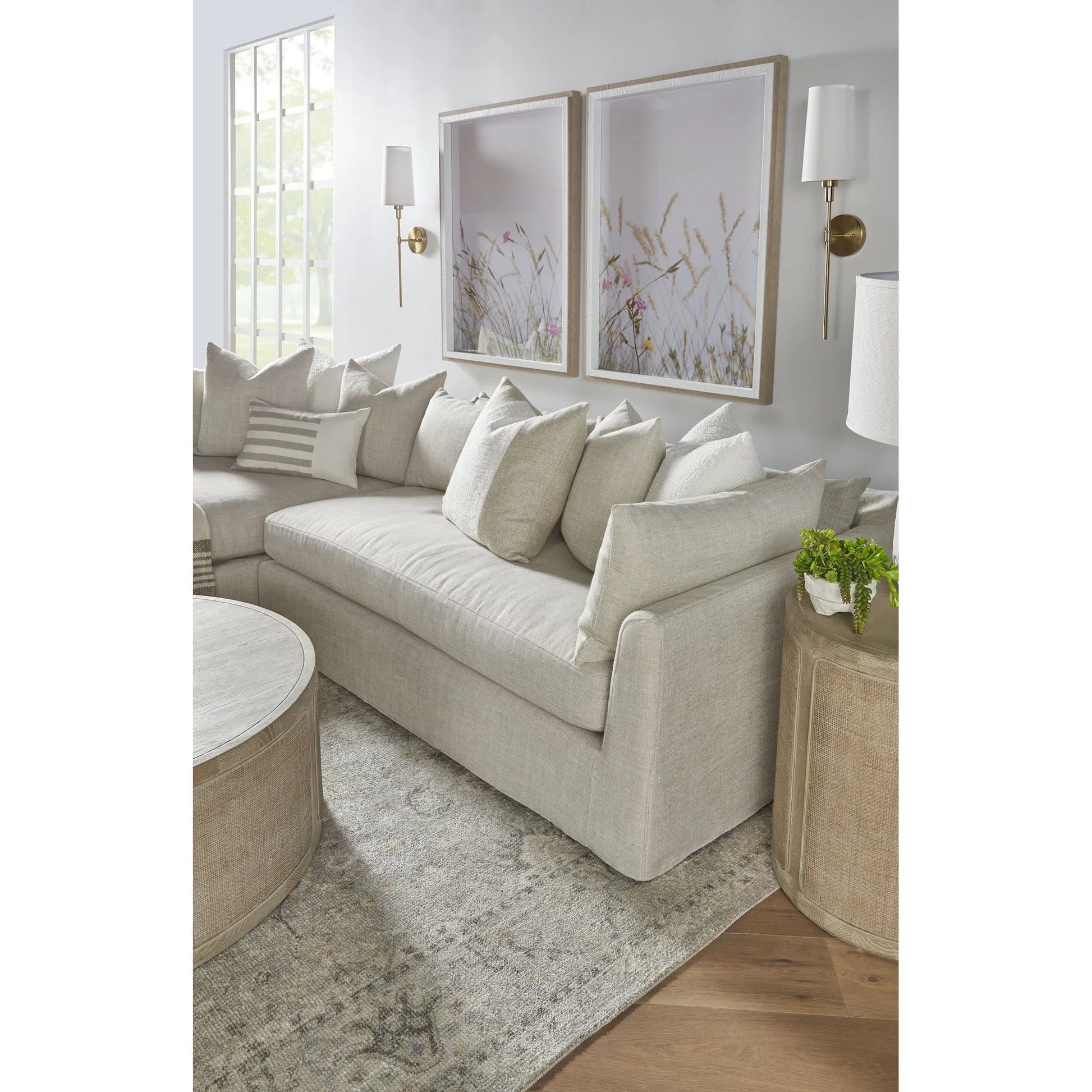 Haven Lounge Slipcover Sofa by Essentials For Living in bisque fabric, espresso. Made from unique in a modern style.