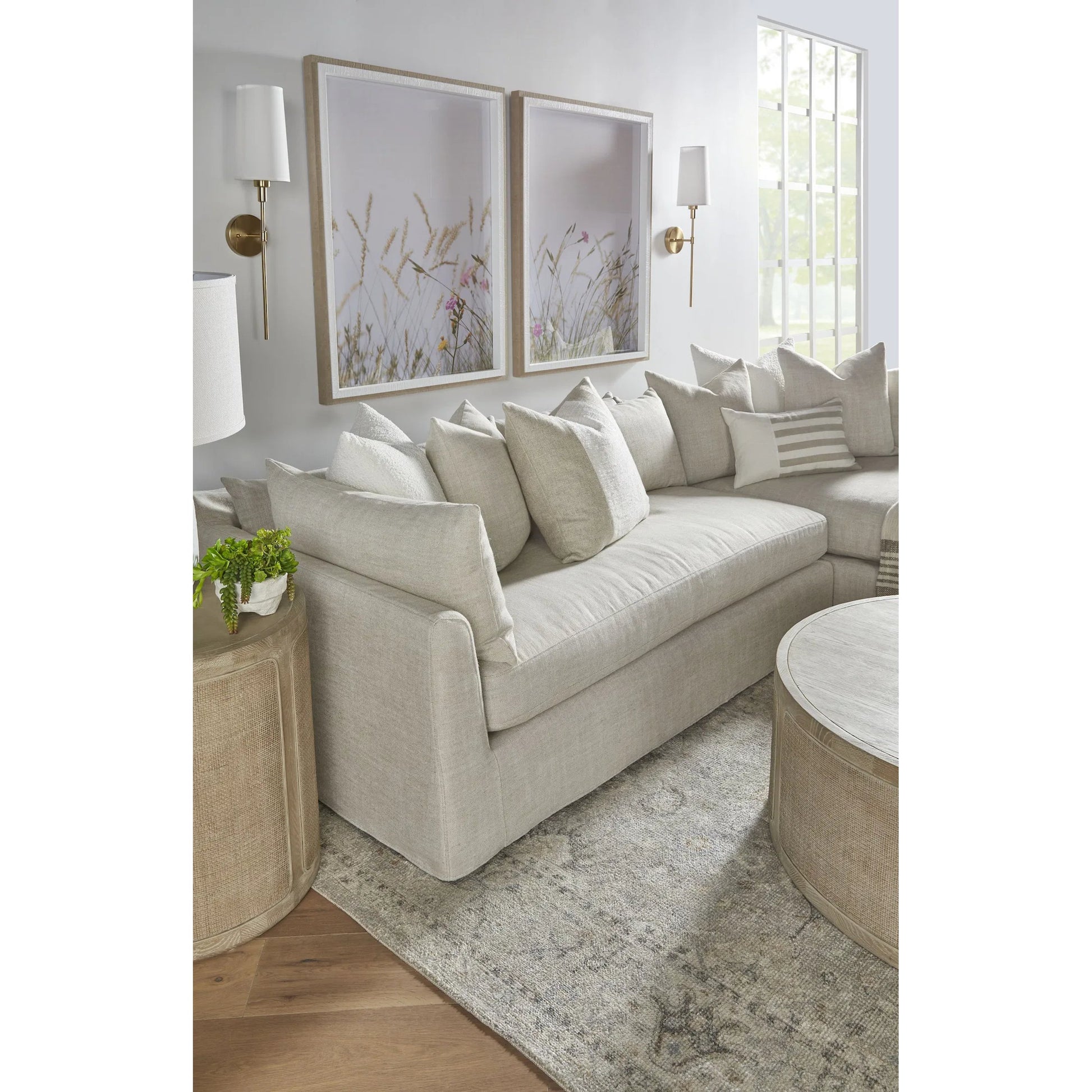 Haven Lounge Slipcover Sofa by Essentials For Living in bisque fabric, espresso. Made from unique in a modern style.