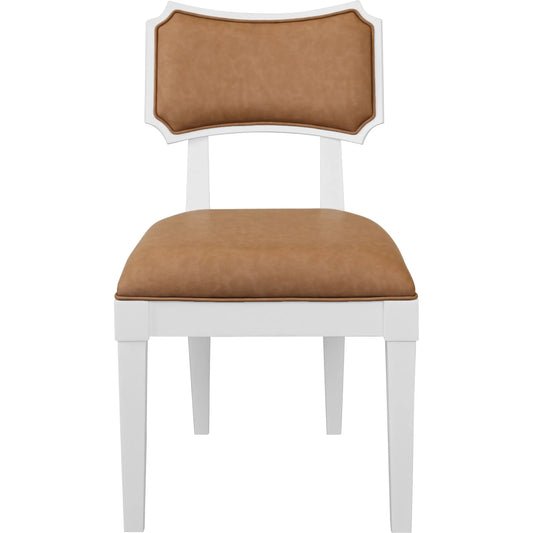Hayden Bow Back Dining Chair by Worlds Away in matte white lacquer. Made from unique in a unique style.