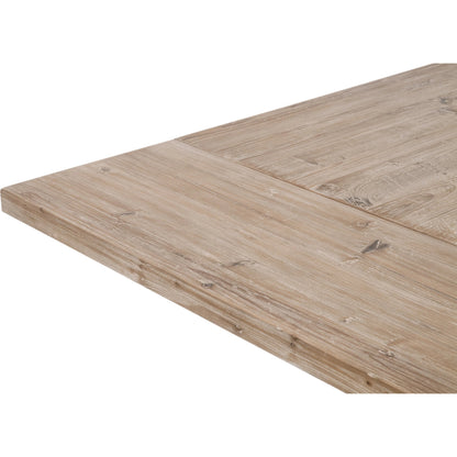 Hayes Dining Table by Essentials For Living in smoke gray pine. Made from solid reclaimed pine wood, reclaimed pine veneer, solid reclaimed birch in a modern style.