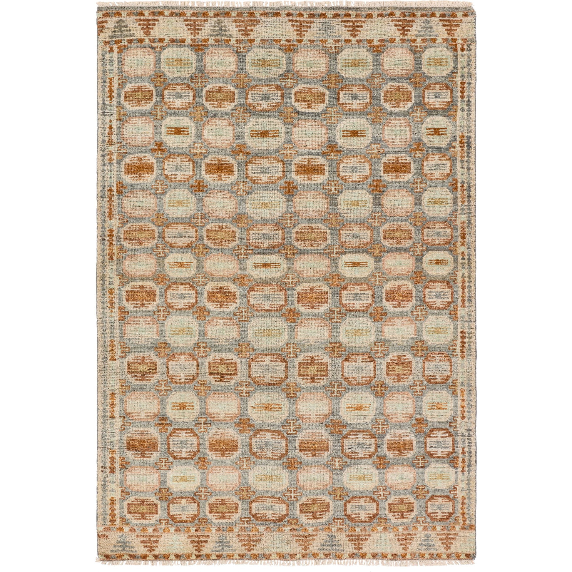 Hazan HAZ01 Rug by Jaipur Living in orange, slate. Made from 100% wool in a unique style.