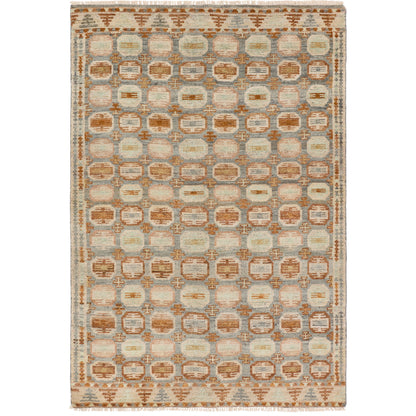 Hazan HAZ01 Rug by Jaipur Living in orange, slate. Made from 100% wool in a unique style.