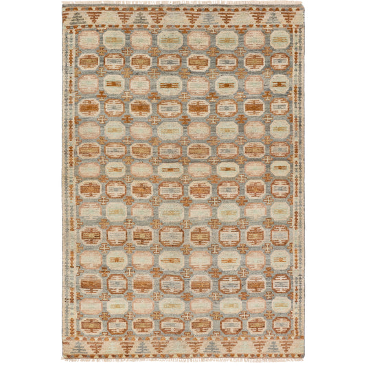 Hazan HAZ01 Rug by Jaipur Living in orange, slate. Made from 100% wool in a unique style.