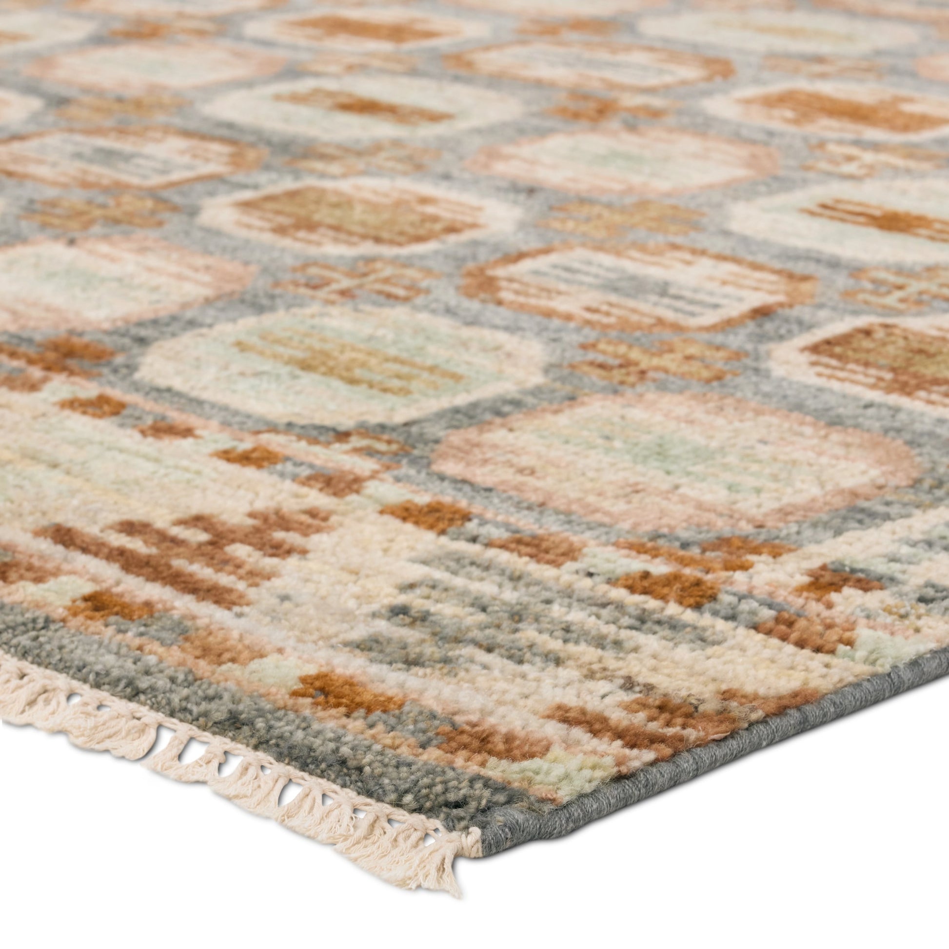 Hazan HAZ01 Rug by Jaipur Living in orange, slate. Made from 100% wool in a unique style.