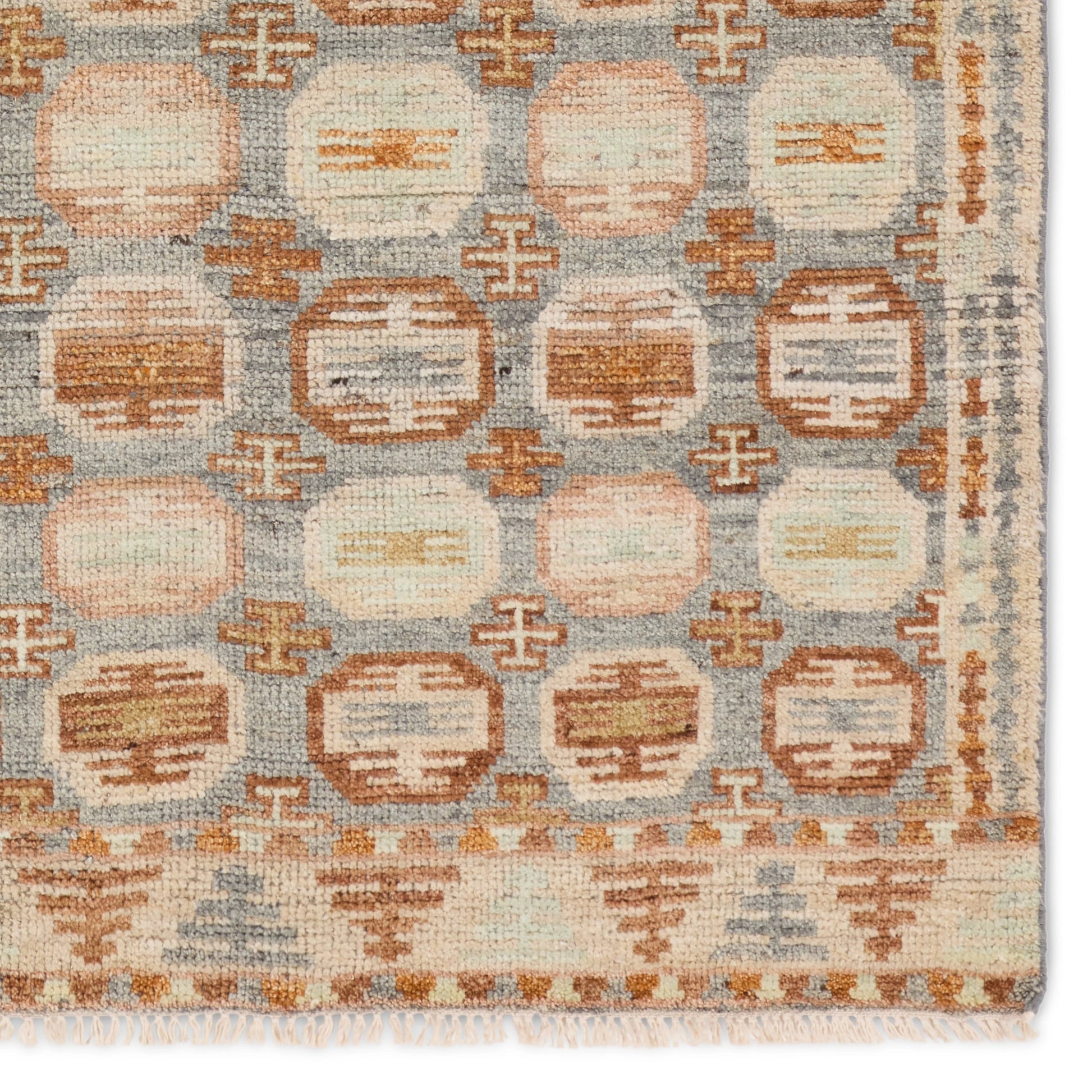 Hazan HAZ01 Rug by Jaipur Living in orange, slate. Made from 100% wool in a unique style.