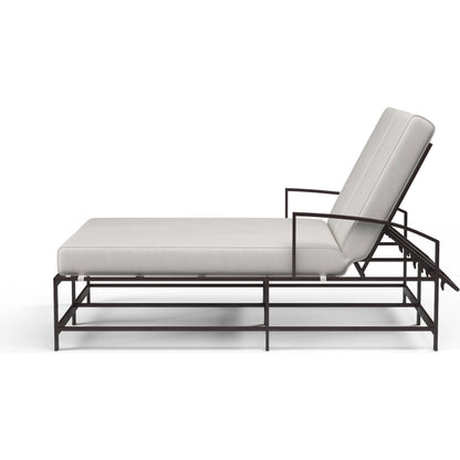 La Outdoor Jolla Double Chaise by Sunset West in espresso. Made from aluminum in a modern style.