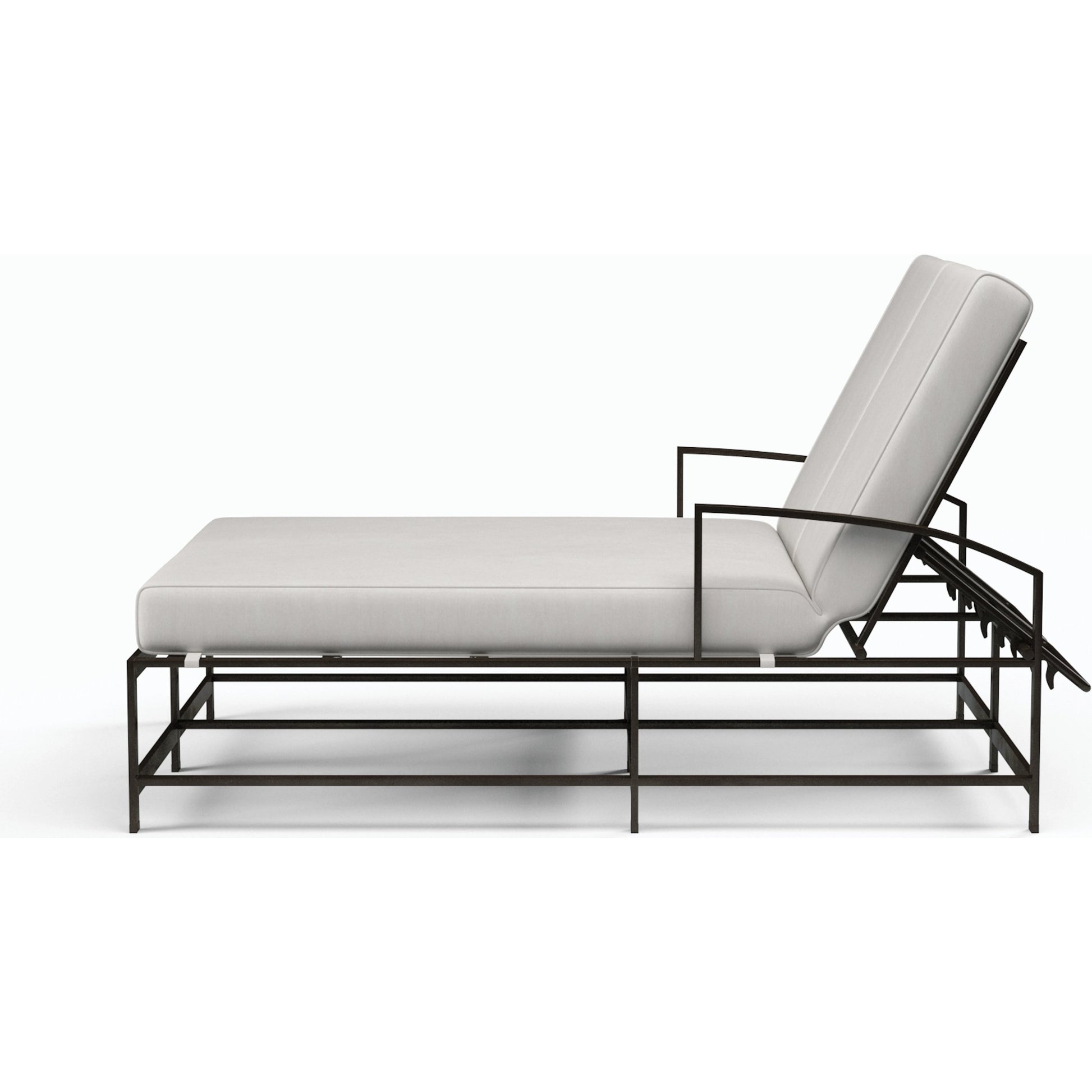 La Jolla Outdoor Chaise by Sunset West in browns. Made from aluminum in a modern style.