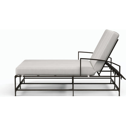La Jolla Outdoor Chaise by Sunset West in browns. Made from aluminum in a modern style.