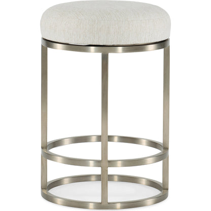 Linville Falls Laurel Creek Counter Stool by Hooker Furniture in beige and remington porcelain, champagne. Made from metal, fabric in a modern style.