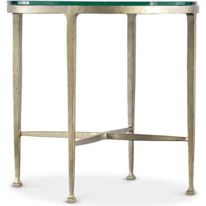 Cora Glass Top Round Side Table by Hooker Furniture in champagne. Made from unique in a modern style.