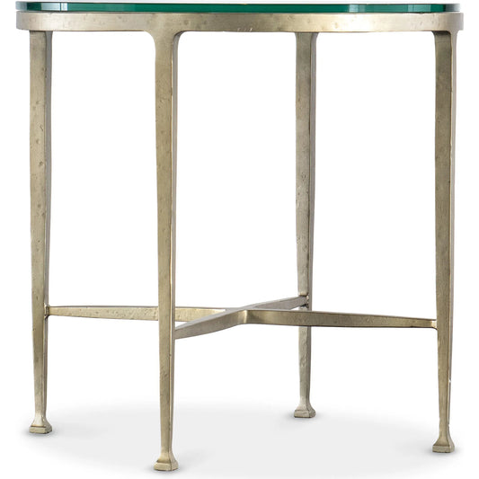Cora Glass Top Round Side Table by Hooker Furniture in champagne. Made from unique in a unique style.