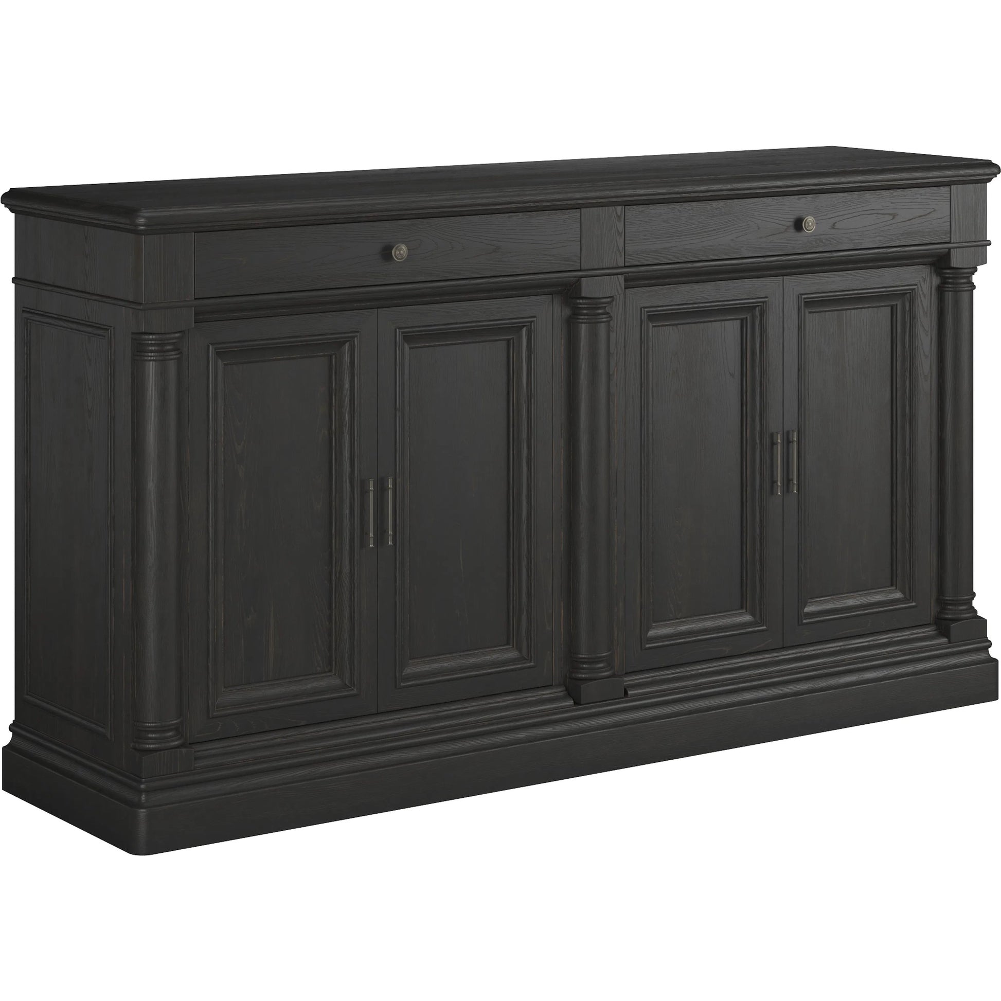 Atrium Credenza by A.R.T. Furniture in hand rubbed black, undertones of brown. Made from unique in a traditional style.