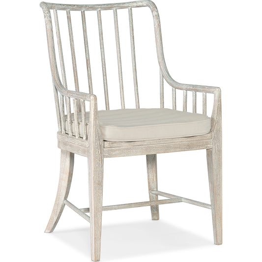Serenity Bimini Spindle Arm Chair (Set of 2) by Hooker Furniture in beige and surf, oyster. Made from beech, fabric in a cottage & farmhouse style.