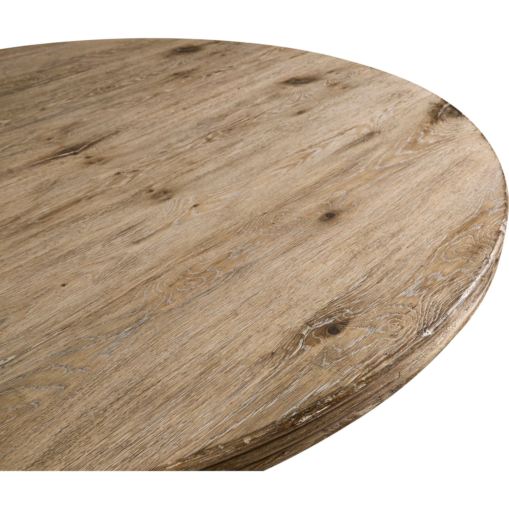 60" Sagehill Round Dining Table by Jonathan Charles in timberon grey oak. Made from oak in a cottage & farmhouse style.