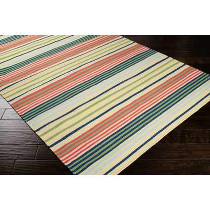 Happy Cottage Rug - 439 by Surya in wheat, grass green, dark blue, red, ice blue. Made from 100% wool in a unique style.