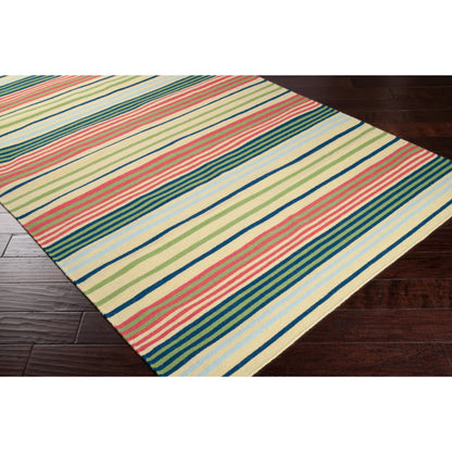 Happy Cottage Rug - 439 by Surya in wheat, grass green, dark blue, red, ice blue. Made from 100% wool in a unique style.