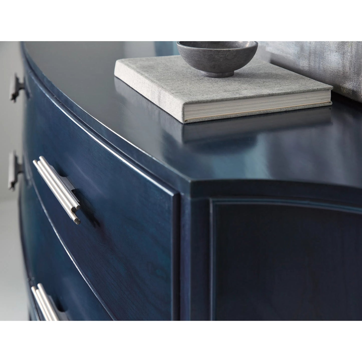 003 SI-2449107 | Closeup | Melange Mazarine Credenza by Hooker Furniture in rich dark blue. Made from unique in a modern style.