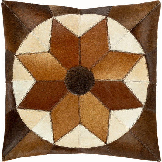Hacienda Pillow - 11169 by Surya in beige, brown. Made from 100% hair on hide, 100% cotton in a modern style.