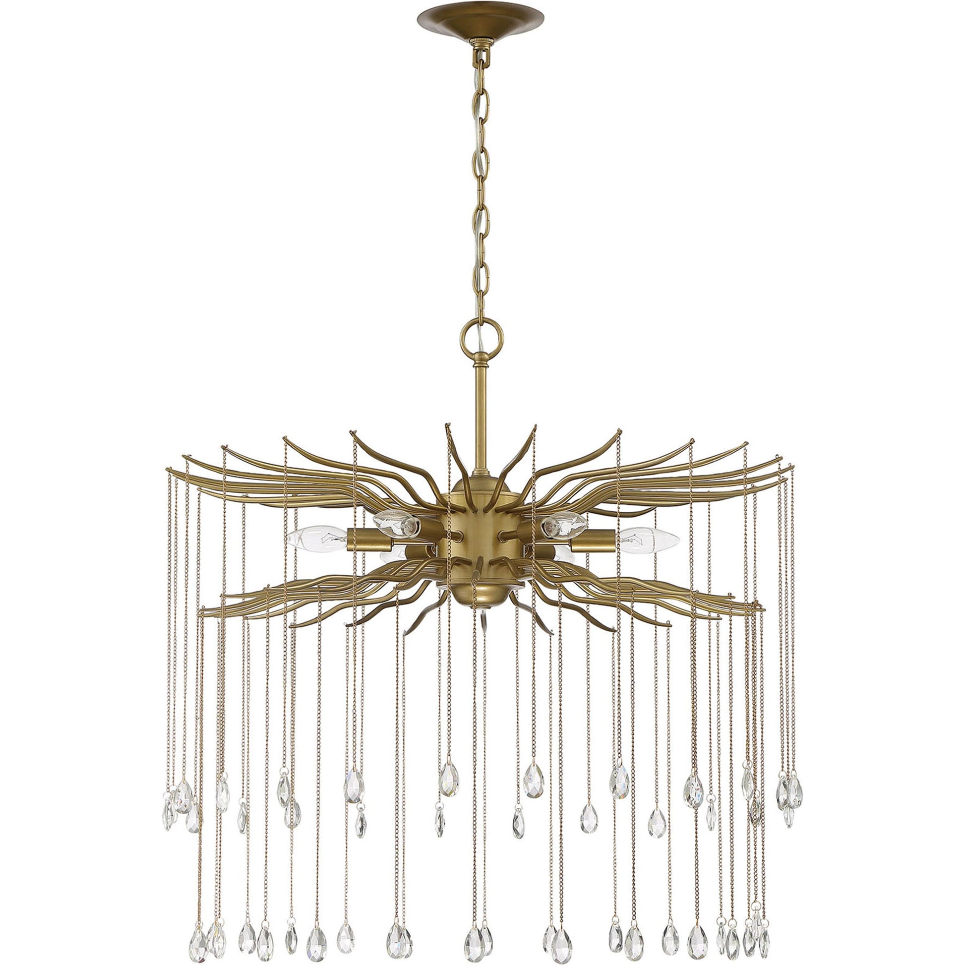 Lark 6-Light Chandelier by Lumanity in brass. Made from iron, crystal in a modern style.