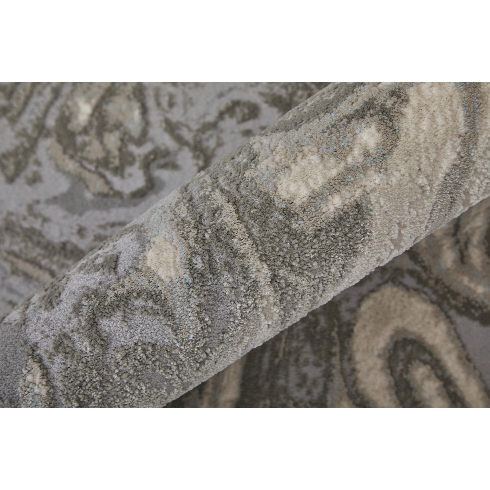 Prasad Rug - 3894F by Feizy in gray, ivory, silver. Made from polypropylene, polyester in a unique style.