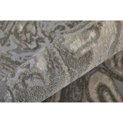 Prasad Rug - 3894F by Feizy in gray, ivory, silver. Made from polypropylene, polyester in a unique style.