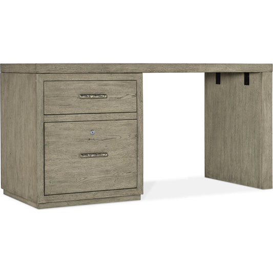 Linville Falls Desk - 60" Top-Small File and Leg by Hooker Furniture in mink. Made from oak veneers in a modern style.