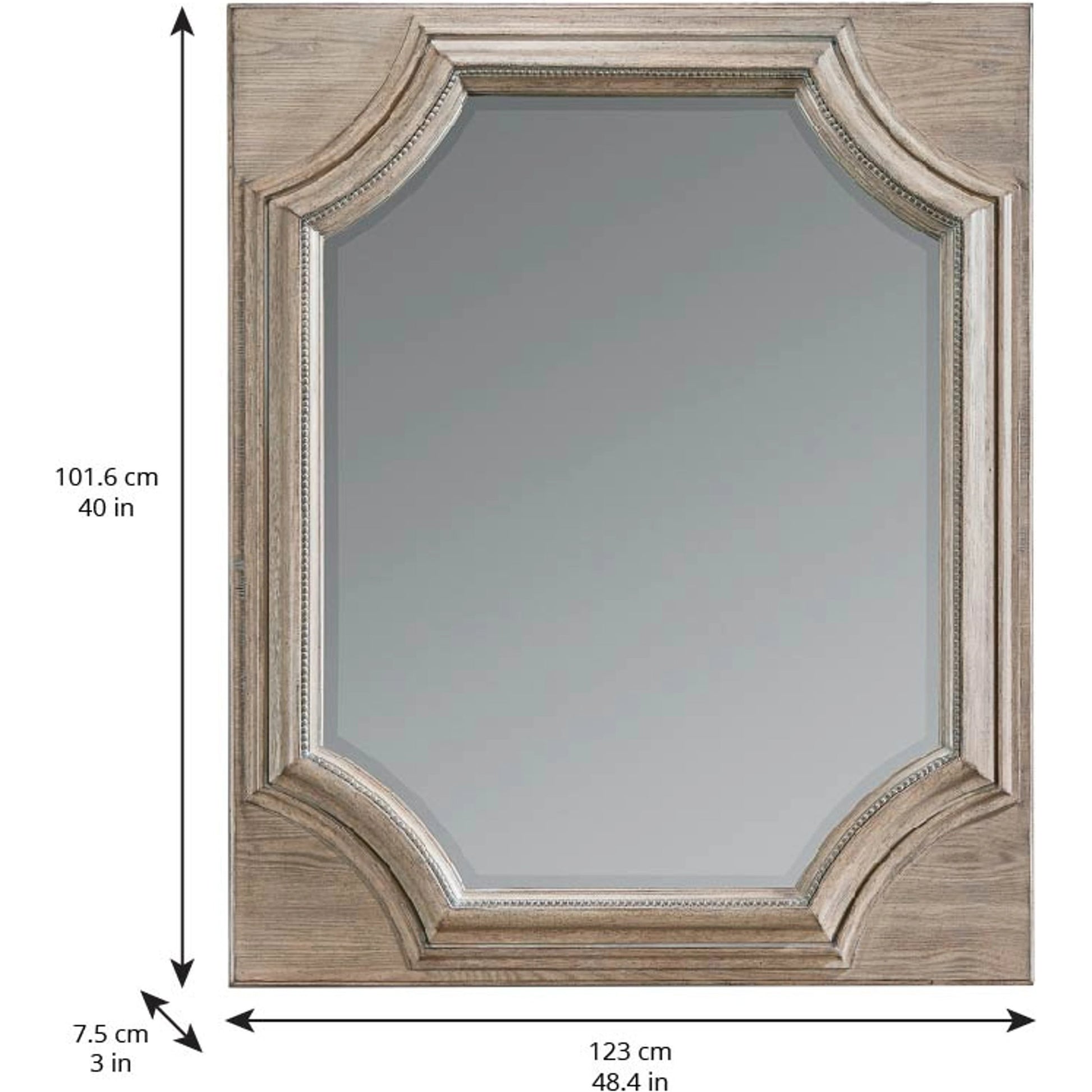 Arch Salvage Searles Mirror by A.R.T. Furniture in brown and parch. Made from parrawood solids, cathedral elm veneers in a cottage & farmhouse style.