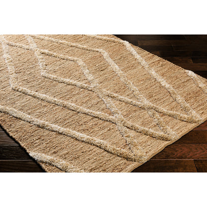 Hadley HDE-2300 Indoor/Outdoor Rug by Surya in tan. Made from main: 100% jute in a unique style.